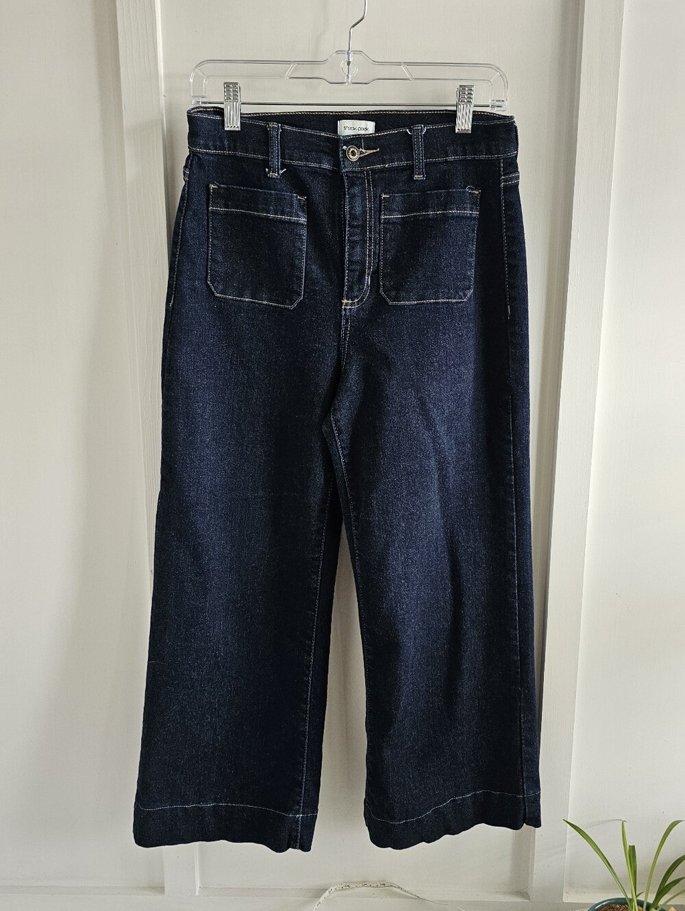 Sneak Peek Cropped Wide Leg Dark Wash Jeans Size 5 27 P4